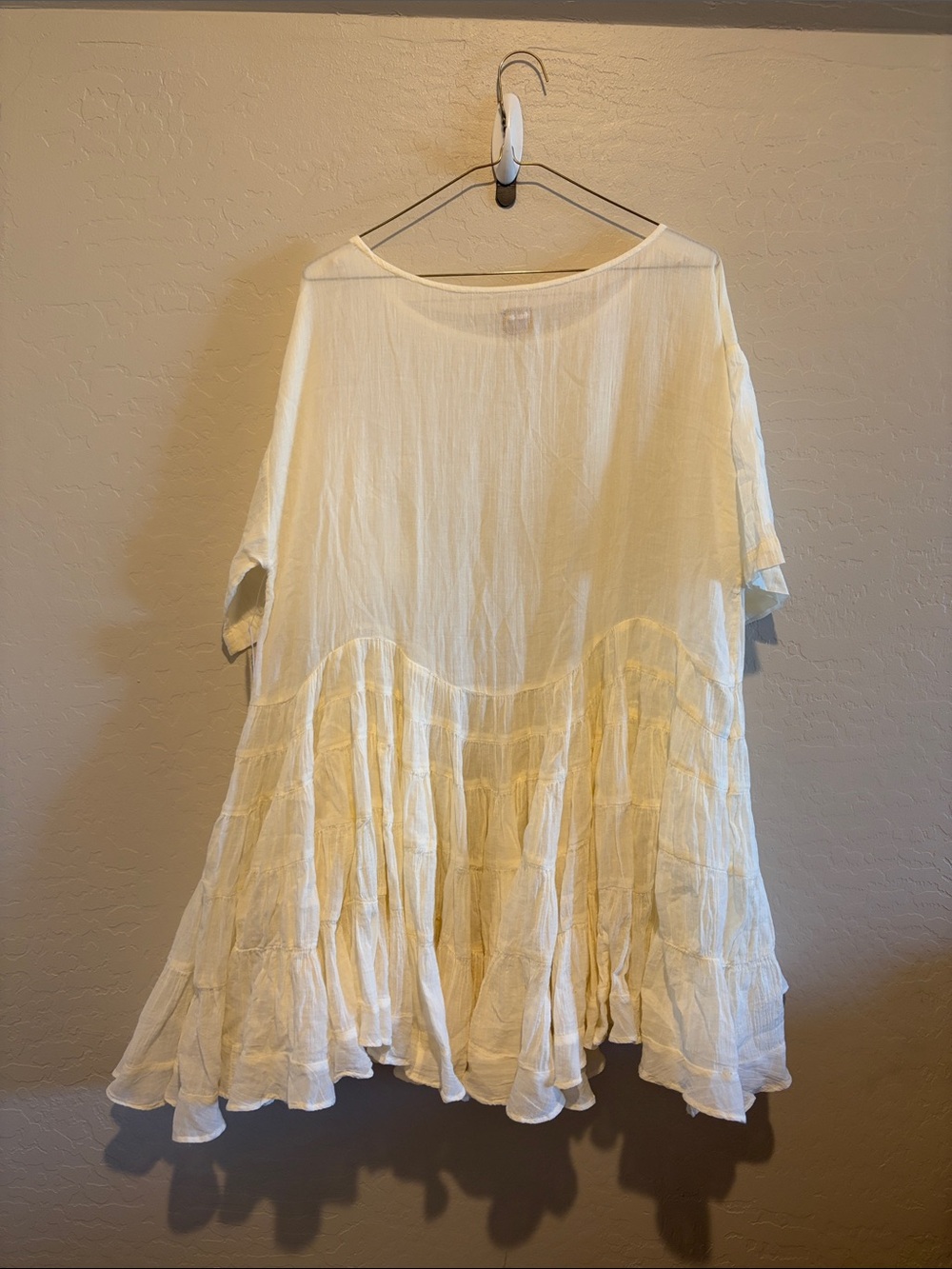 NWT Free People Cream Tiered Mini Dress - Picture 4 of 4